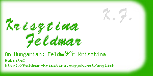 krisztina feldmar business card